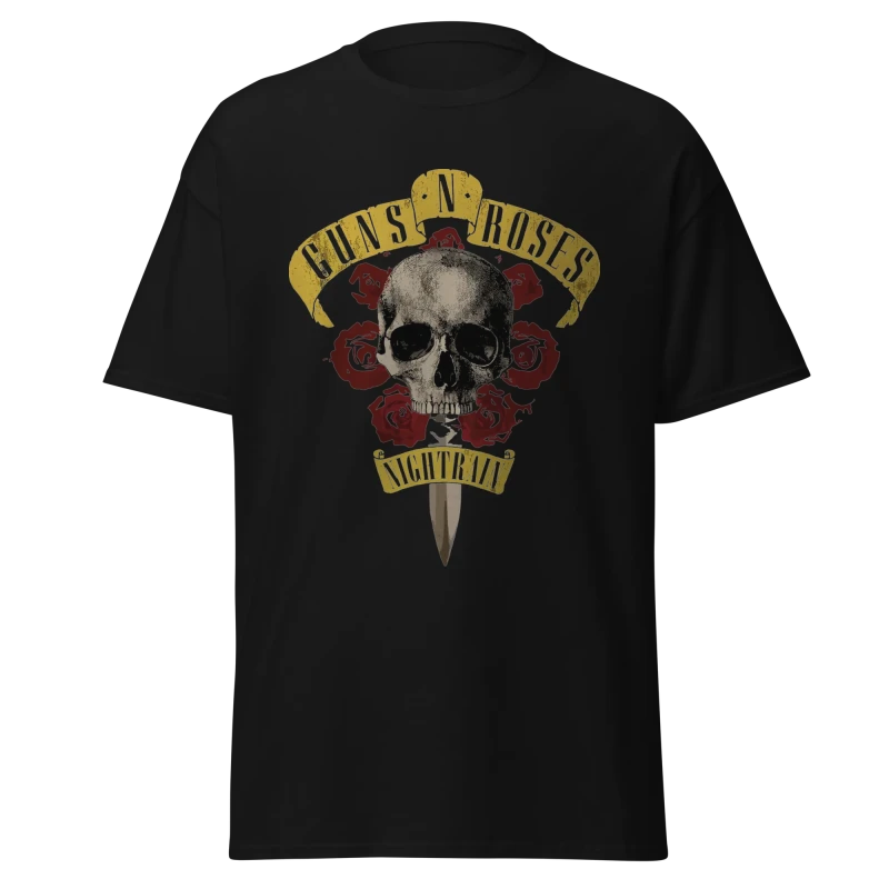 GUNS N' ROSES - NIGHTRAIN SKULL & ROSES - VINTAGE STREETWEAR - HEAVY-DUTY GRAPHIC TEE