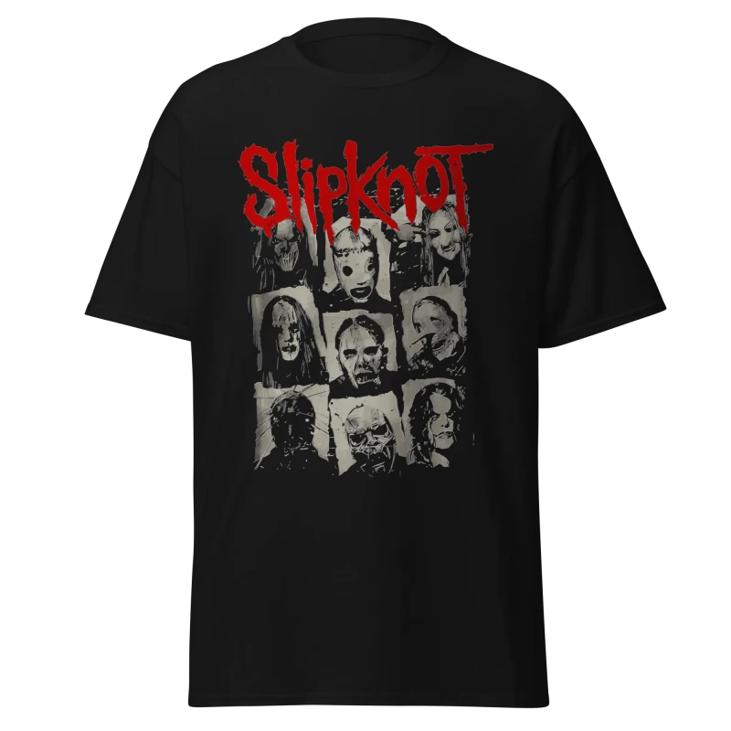 SLIPKNOT - ICONIC MASK COLLAGE - PREMIUM GRAPHIC TEE - VINTAGE STREETWEAR STYLE