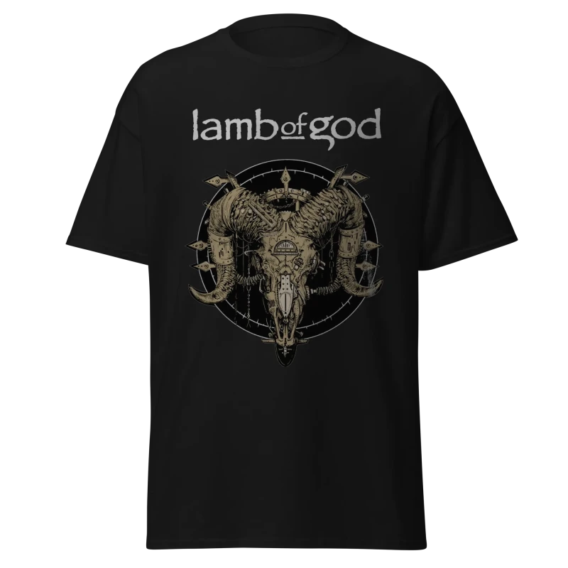 LAMB OF GOD - RAM SKULL EMBLEM - PREMIUM GRAPHIC TEE - VINTAGE STREETWEAR