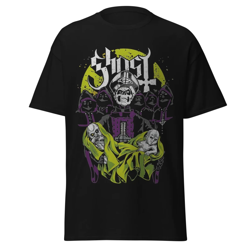Ghost - Occult Clergy Motif - Premium Graphic Tee - Vintage Streetwear Fit