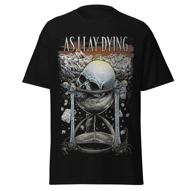 AS I LAY DYING - HOURGLASS SKULL MOTIF - PREMIUM GRAPHIC TEE - VINTAGE STREETWEAR STYLE