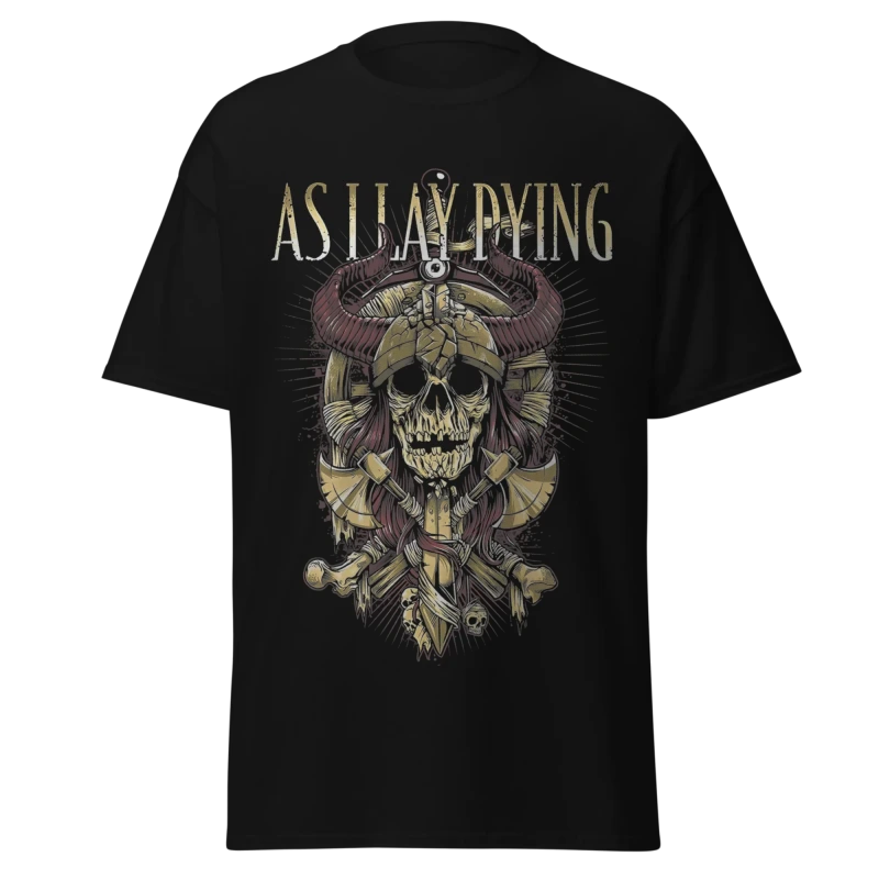 AS I LAY DYING - WARRIOR SKULL MOTIF - PREMIUM GRAPHIC TEE - VINTAGE STREETWEAR
