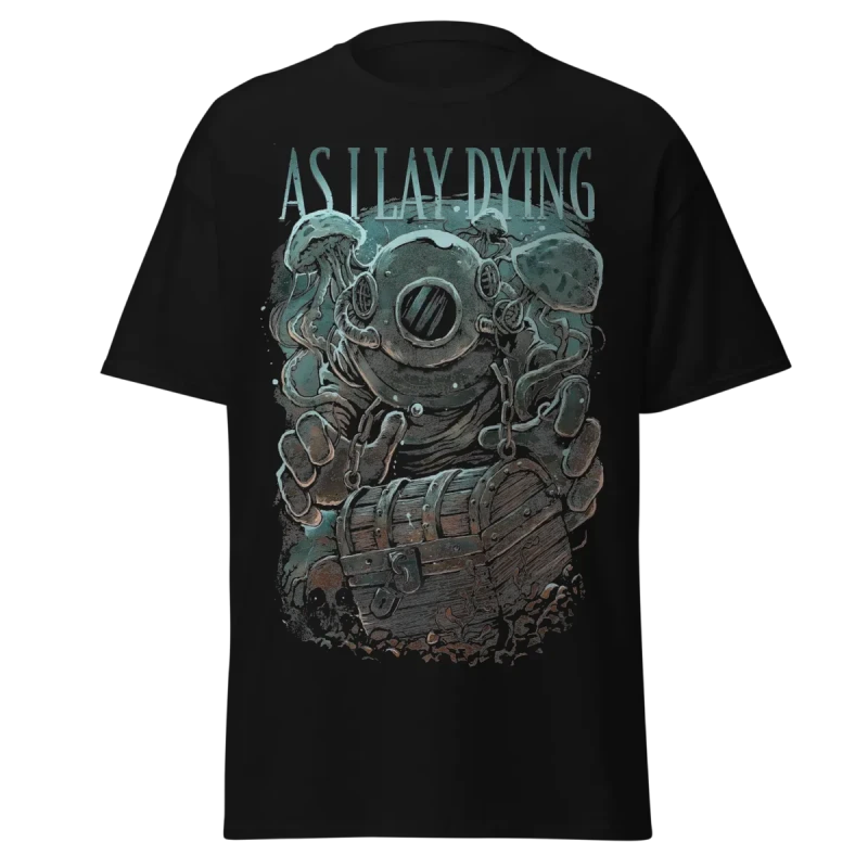 AS I LAY DYING - DEEP SEA DIVER/TREASURE CHEST - PREMIUM GRAPHIC TEE - VINTAGE STREETWEAR