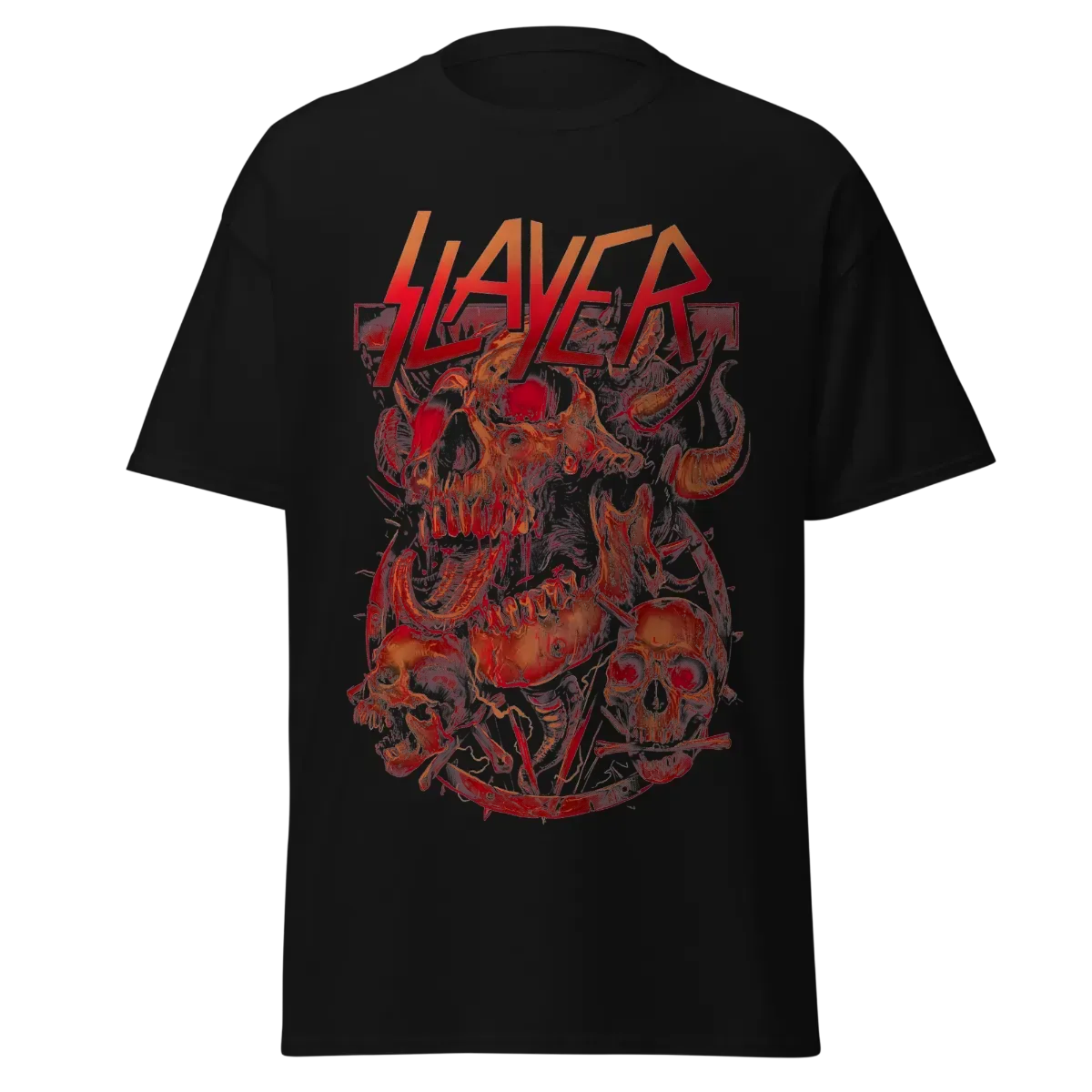 Slayer Horned Skulls Thrash Metal Shirt | Merch Morocco