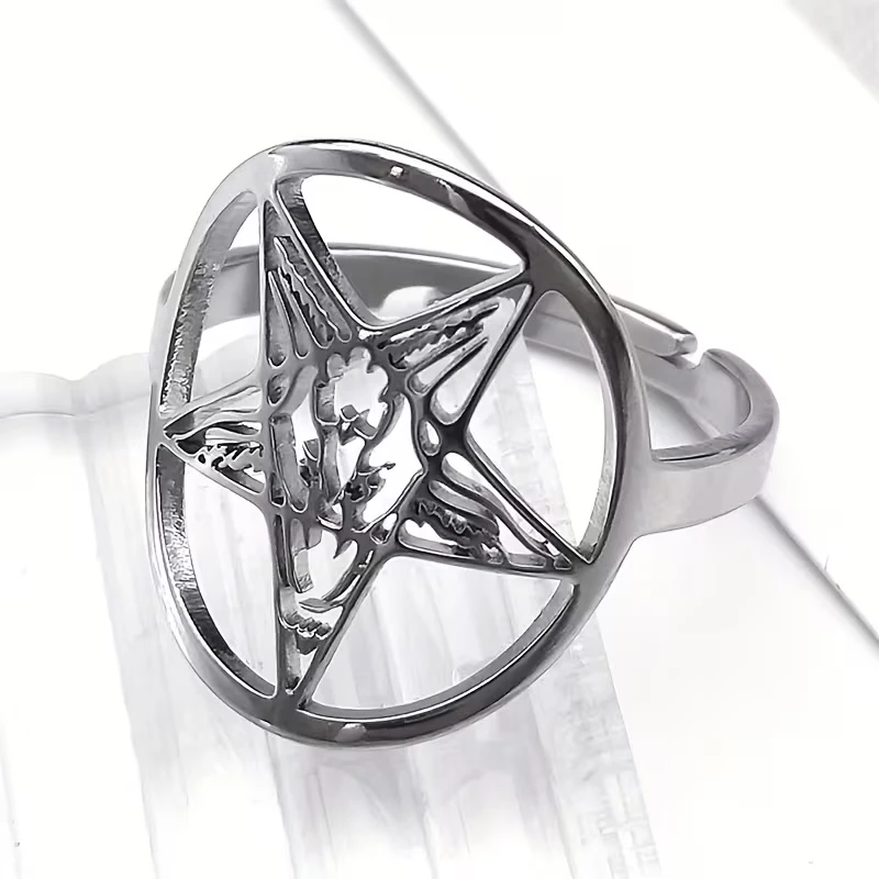 Pentagram Skull Ring – Gothic Stainless Look Ring