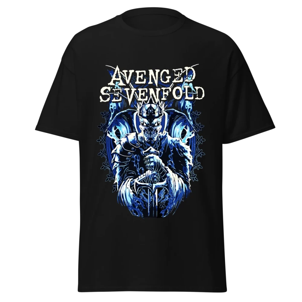 AVENGED SEVENFOLD - Neon Blue Skeleton King - Graphic Tee - Vintage Streetwear