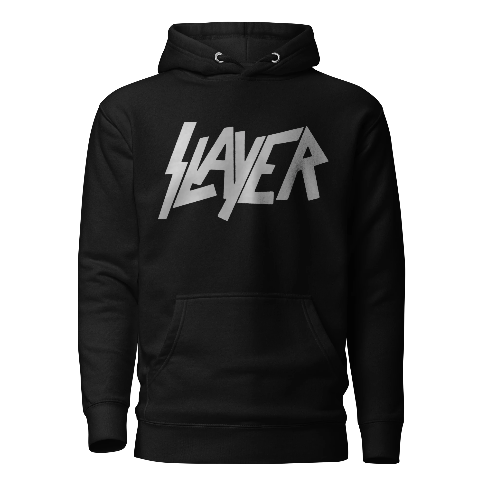 SLAYER - SILVER CHROME LOGO - OVERSIZED HOODIE - VINTAGE STREETWEAR