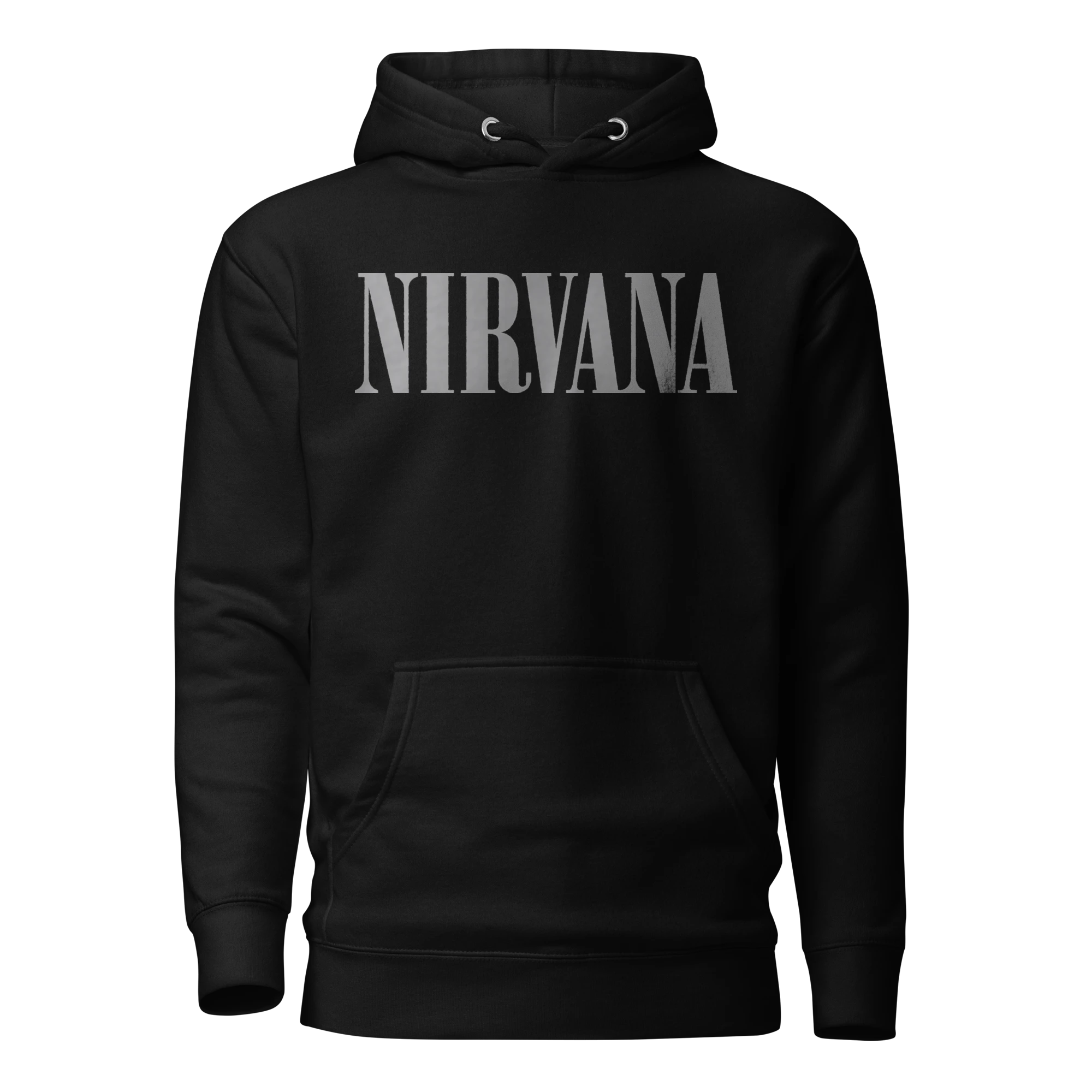 NIRVANA - TONAL LOGO - BLACKOUT HOODIE - VINTAGE STREETWEAR