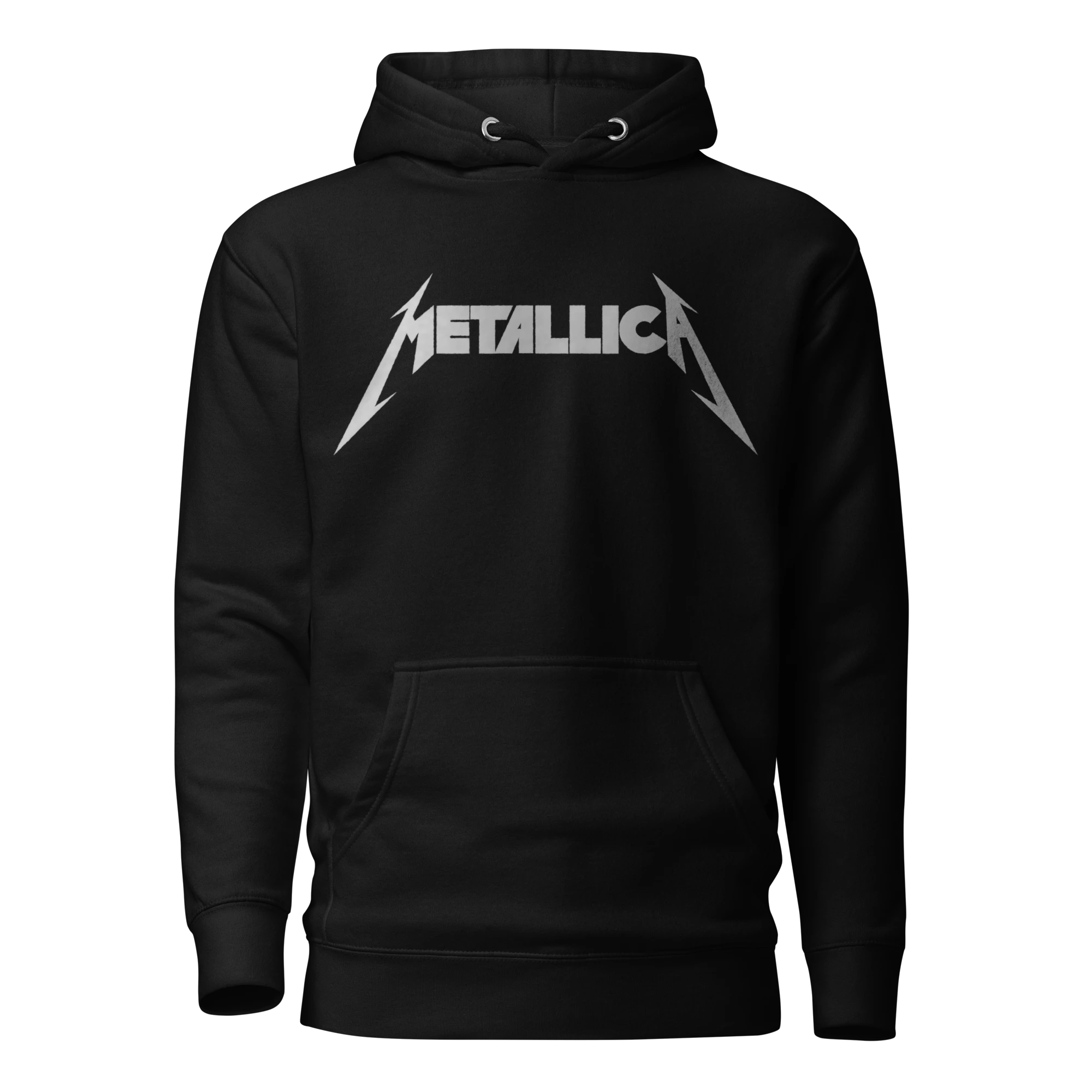 METALLICA - SILVER METALLIC LOGO - PULLOVER HOODIE - VINTAGE STREETWEAR